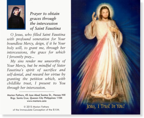 “Jesus, I Trust in You” Prayer Card | Marians in Asia